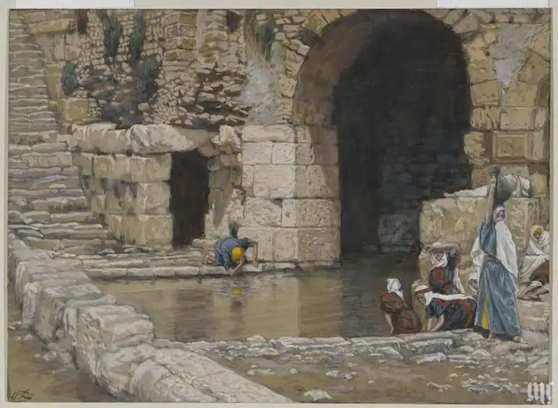 The Blind Man Washes in the Pool of Siloam by James Tissot.