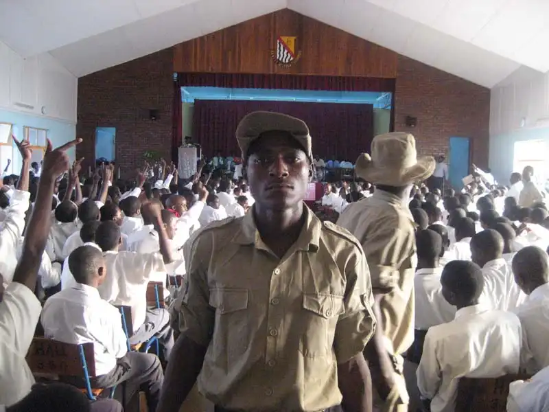 The students in the Cadet Force maintained order during the ceremony, guarding the doors and escorting winners to the stage.