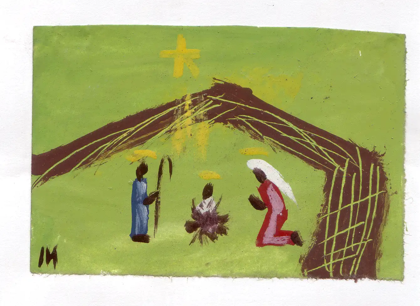 A hand-painted Nativity scene